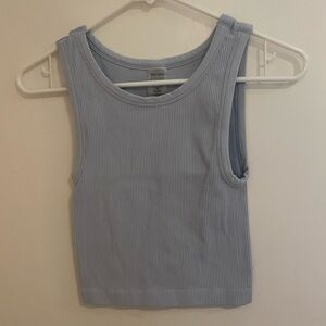 Sunday Best Sky Blue Ribbed Tank Top